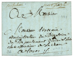 INDRE ET LOIRE : 1791 "RICHELIEU" Lenain 2 + "PORT PAYE" Lenain 4 Sur Lettre Avec Texte. Superbe. - 1701-1800: Precursori XVIII