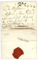 JURA : 1789 DB.DE.DOLE (Lenain 9) Au Verso D'une Lettre Avec Texte De TOUL. Indice 20. Superbe. - 1701-1800: Precursores XVIII