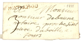 LOIR ET CHER : 1793 MONTRICHARD Rouge-brun (Lenain 1b) Sur Lettre Avec Texte. RARE. TTB. - 1701-1800: Précurseurs XVIII