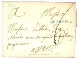 LOIRET : 1767 GIEN En Bleu (Lenain 2) Sur Lettre Avec Texte. Indice 22. Superbe. - 1701-1800: Precursores XVIII