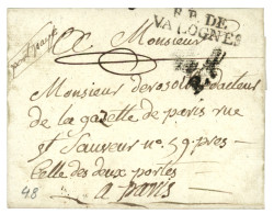 MANCHE : P.P VALOGNES (Lenain 6) Sur Lettre Sans Texte Pour PARIS. Indice 26. TTB. - 1801-1848: Precursores XIX