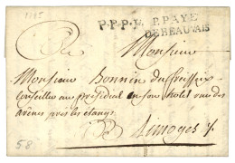 OISE : 1785 P.PAYE / DE BEAUVAIS (Lenain 20) Sur Lettre Avec Texte. Indice 21. Superbe. - 1701-1800: Precursori XVIII