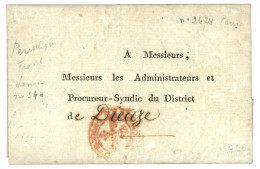 PARIS : PERIODIQUES / FRANCS Rouge (Lenain 54a) Sur Lettre Avec Texte Non Daté (pièce Signalé Par LENAIN €). RARETE. Seu - 1701-1800: Voorlopers XVIII