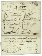 RHONE : 1803 DEBOURSE Orné DEB./DE LYON (Lenain 29) Sur Lettre Avec Texte De LYON Pour NEUVILLE. Indice 22. TB. - 1801-1848: Precursores XIX