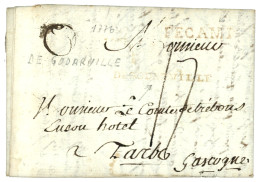 SEINE INF. : 1776 DEGODARVILLE Rouge (frappe Presque à Sec) Lenain 1 + FECAMP Rouge Sur Lettre Avec Texte. Indice 22. TB - 1701-1800: Vorläufer XVIII