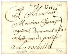 VIENNE : 1787 CHAUNAY (Lenain 3) Sur Lettre Avec Texte Daté "au BREUILLAC". Indice 19. - 1701-1800: Precursors XVIII