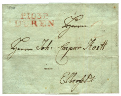 1800 P.103.P DUREN Rouge Sur Lettre Avec Texte. TTB. - 1792-1815: Veroverde Departementen
