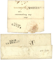 Réutilisation Cachets DEBOURSES De La Période Française : 2 Lettres Avec Réutilisation Tartive DEB. 119 GOUDA Et DEB. 11 - 1792-1815: Dipartimenti Conquistati