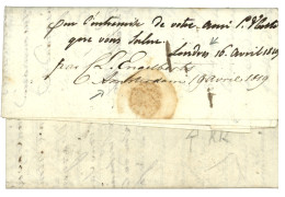 SMIRNE - Double ACHEMINEURS : 1819 AMSTERDAM Sur Lettre Avec Texte De SMYRNE Pour VERVIERS (BELGIQUE). Verso, Double ACH - Marques D'entrées