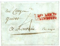 An 3  L Don ARM. S / LUXEMBOURG En Rouge Sur Lettre Avec Texte Pour LOUVAIN (PAYS CONQUIS). GRANDE RARETE. Quelques Lett - Armeestempel (vor 1900)