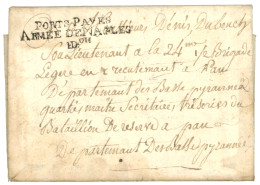 An 13 Rarissime Cachet PORTS PAYES / ARMEE DE NAPLES / 1Don (Inconnu Catalogue REINHARDT) Sur Lettre Avec Texte Daté "TR - Marques D'armée (avant 1900)