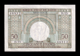 Marruecos Morocco 50 Francs 1949 Pick 44 Ebc Xf - Marocco