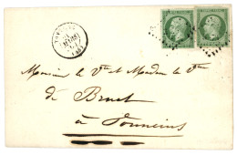 1860 2 Ex. TB Margés Du 5c (n°12) Sur Lettre Locale De TONNEINS. TB. - 1853-1860 Napoléon III.