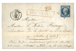 DEPARTEMENT LIMITROPHE : 1858 20c (n°14) TB Margé Obl. PC 2172 + T.15 MORTEAU + Cachet Encadré DEP. LIMIT. Sur Lettre Av - 1853-1860 Napoleone III