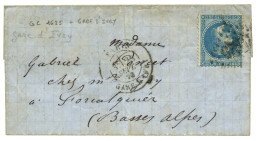 BALLON MONTE : 20c (n°29) Obl. GC 1625 + PARIS GARE D' IVRY ( Cote 570€) Sur Lettre Avec Texte Pour FORCALQUIER. Sans Ar - Guerre De 1870