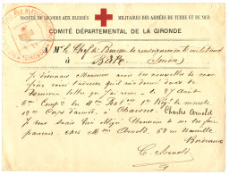 CROIX-ROUGE : SOCIETE DE SECOURS AUX BLESSES MILITAIRES GIRONDE Sur Carte Spéciale Pour BALE (SUISSE). TTB. - Krieg 1870