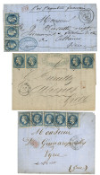 1867/69  3 Lettres De FRANCE Pour La GRECE Avec N°29(x3) , N°29(x4) Et N°29 (x5). TTB. - 1871-1875 Cérès