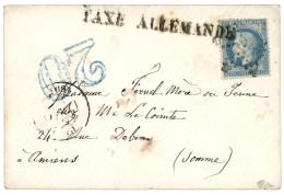 1871 20c (n°29) Obl. Etoile + PARIS 31 JANV 71 + TAXE ALLEMANDE + Taxe 20 D.T Bleue Sur Enveloppe Avec Texte Daté "PARIS - Autres & Non Classés