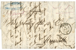 1854 Cachet Rare Du Paquebot THABOR 9 Dec 54 + Taxe 10, De CONSTANTINOPLE Pour MARSEILLE. TTB. - Schiffspost