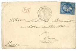 1865 20c (n°22) Obl. ANCRE + CORRESP. D' ARMEES ESTRAMADURE Sur Enveloppe Au Tarif Militaire Pour CAEN. Trés Rare. TB. - Poste Maritime