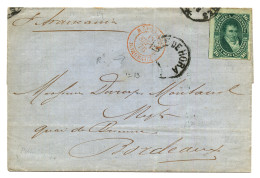 "REPUB. ARG. BORDEAUX" : 1878 ARGENTINA 16c + Cachet Maritime Rare  REPUB. ARG. BORDEAUX Sur Lettre D' ARGENTINE Pour BO - Schiffspost