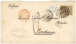 1880 URUGUAY 20c + Taxe 12 + PAYS ETR. PAQ. ANG. BORDEAUX Sur Enveloppe Pour BORDEAUX. TTB. - Posta Marittima
