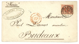 1882  Rare Cachet D' Entrée URUGUAY BORDEAUX + URUGUAY 10c Sur Enveloppe Pour BORDEAUX. TTB. - Maritime Post