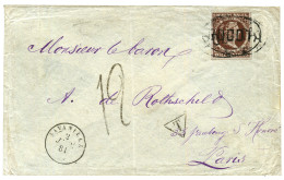 "SAVANILLA" : 1881 COLOMBIA 10c TTB Margé Obl. BOGOTA + Rare Cachet Consulaire Français SAVANILLA * + Taxe 12 Sur Envelo - Correo Marítimo
