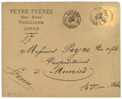 1877 40c Siège (n°38) Obl. YOKOHAMA Bau FRANCAIS Sur Enveloppe (Tarif UPU) Pour La FRANCE. TTB. - 1849-1876: Periodo Clásico