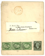 SHANGHAI CHINE - IMPRIME à 16c : 186€ 1c (n°19) + 5c (n°20) Bande De 3 Obl. GC 5104 + Cachet Rouge PAQ. AN.V.SUEZ MARSEI - 1849-1876: Periodo Clásico