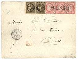 SHANGHAI CHINE - Emission De BORDEAUX : 1873 Paire 30c BORDEAUX (n°47) + 80c CERES (x3) Obl. GC 5104 + SHANG-HAI CHINE S - 1849-1876: Klassieke Periode