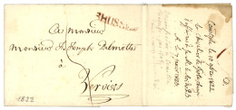 1822 BRUSSEL Rouge Sur Lettre Purifiée (rastel) Avec Texte De CONSTANTINOPLE Pour VERVIERS (BELGIQUE). Acheminement Rare - 1801-1848: Precursors XIX