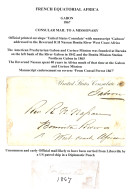 (1867) Courrier Diplomatique :  UNITED CONSULATE At "GABON" Sur Enveloppe Pour Le Révérent NASSAU , BONNITA RIVER WEST C - Other & Unclassified