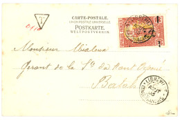 1903 Provisoire 5 S/ 30c (n°46) Obl. LIBREVILLE Sur Carte Pour BATA. Signé BRUN. Timbre Rare. TB. - Other & Unclassified