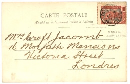 POSTE MARITIME : 1905 10c Obl. PLYMOUTH SHIP-LETTER Sur Carte De LIBREVILLE Pour LONDRES. Rare. TB. - Other & Unclassified