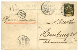 1912 35c Groupe Obl. LIBREVILLE GABON Sur CARTE Recommandée Pour HAMBURG. TTB. - Autres & Non Classés