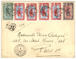 "MOSSAKA" : 1922 5c + 10c (x4)+ 15c Obl. MOSSAKA MOYEN-CONGO Sur Lettre RECOMANDEE. Bureau Rare. TTB. - Sonstige & Ohne Zuordnung