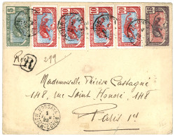 "MOSSAKA" : 1922 5c + 10c (x4)+ 15c Obl. MOSSAKA MOYEN-CONGO Sur Lettre RECOMANDEE. Bureau Rare. TTB. - Otros & Sin Clasificación