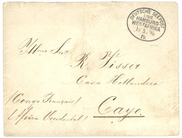 CAYO - POSTE MARITIME ALLEMANDE : 1896 DEUTSCHE SEEPOST LINIE HAMBURG WESTAFRIKA IV Sur Enveloppe Pour CAYO CONGO FRANCA - Altri & Non Classificati