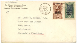 "LA MISSION OUBANGUI-CHARI" : 1937 50c + 1F Obl. Cachet échoppé OUBANGUI-CHARI Sur Enveloppe "LA MISSION OUBANGUI-CHARI  - Other & Unclassified