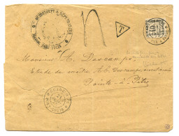 GUADELOUPE : 1878 TAXE 40c Noir (n°3) Obl. GUADELOUPE POINTE A PITRE + GUADELOUPE PORT-LOUIS + Taxe 4 Sur Enveloppe (def - Other & Unclassified