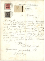 MADAGASCAR : 1897 10c + 50c Obl. TANANARIVE Sur Document D' Identité Avec PHOTO Signé Par Le Gouverneur. GRANDE RARETE.  - Other & Unclassified