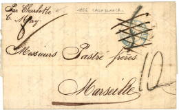 MAROC -PRECURSEUR : 1856 Taxe 5 Annulée + Taxe 10 + SAN ROQUE + Cachet D' Achemineur De GIBRALTAR (verso) Sur Lettre Ave - Other & Unclassified