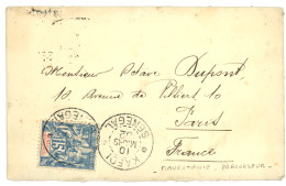 MAURITANIE - PRECURSEUR : 1902 SENEGAL 15c Groupe Obl. KAEDI SENEGAL Sur Lettre Pour PARIS. RARE. Superbe. - Autres & Non Classés