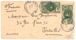 MAURITANIE : 1906 5c (x2) Pd Obl. TIDJIKDJA Sur Lettre Pour La FRANCE. Verso, BOGHE En Bleu. TB. - Other & Unclassified