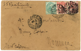 NLLE CALEDONIE : 1913 NEW SOUTH WALES 1 /2d +1d (x2) Défauts Obl. NOUMEA Sur Lettre Pour NOUMEA. TB. - Altri & Non Classificati