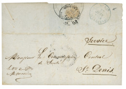 REUNION : 1856 ST LEU ILE DE LA REUNION Bleu (Lenain 2) Au Verso D' Une Lettre Pour ST DENIS. Trés Rare. TB. - Andere & Zonder Classificatie