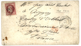 ARGENTINA - AZUL Via French Mail : 1869 FRANCE 80c Canc. ANCHOR + BUENOS AYRES PAQ FR J N°1 On Envelope With Full Text D - Autres & Non Classés