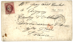 ARGENTINA - AZUL Via French Mail : 1869 FRANCE 80c Canc. ANCHOR + BUENOS AYRES PAQ FR J N°1 On Envelope With Full Text D - Otros & Sin Clasificación