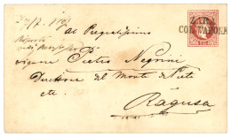 AUSTRIA : Postal Stationery 5k Canc. ZARA COL VAPORE To RAGUSA. Superb. - Other & Unclassified
